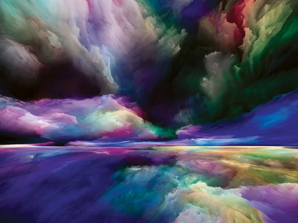 Paisaje Espectral Serie Sueños Color Diseño Fondo Pintura Texturas Nubes — Foto de Stock