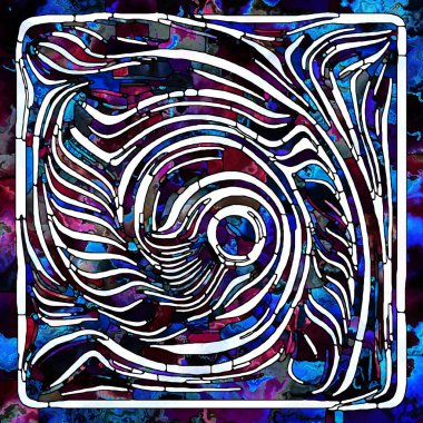 Kırık Renk. Lekeli Camlar Birliği serisi. Parçalanma, sanat, şiir ve tasarım birliği konularındaki tasarımları tamamlamak için renk ve doku parçalarının arkaplanı