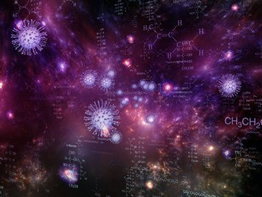 Coronavirus Gerçekliği. Viral Salgın Serisi. Virüs, salgın hastalık, enfeksiyon, hastalık ve sağlık konularındaki tasarımları tamamlamak için üç boyutlu Coronavirus parçacıkları ve mikro uzay elementleri