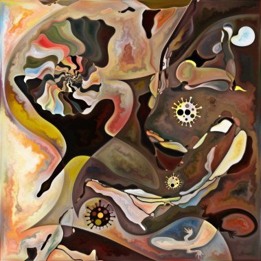 Virüs serisini girin. Virüs, kara kuğu ve doğal dünya sembollerinin enfeksiyon, ölüm, ölme, rastgele olaylar, şiir ve sanat konularındaki renkli bileşimi.