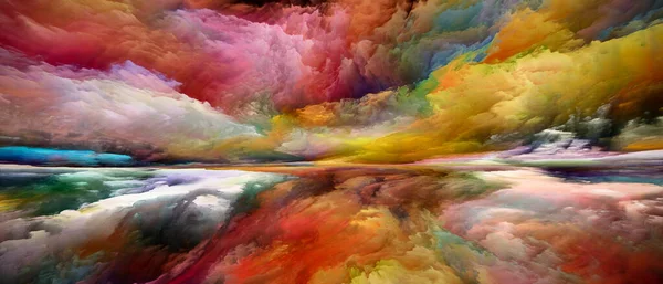 스펙트럼 수평선 마인드 시리즈의 페인트 초현실적 구름의 창조성 상상력의 주제에 — 스톡 사진