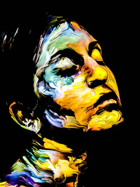 Regnbågskvinnan Ansiktsmålning Bakgrund Design Färgglada Porträtt Ung Kvinna Svart Duk — Stockfoto