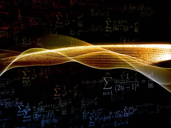 Sigma Field Series Interplay Digital Sine Waves Numbers Lights Mathematical — Stock Photo, Image