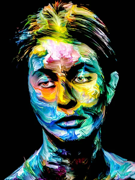 Serial Woman Color Lukisan Potret Abstrak Wanita Muda Pada Subjek — Stok Foto