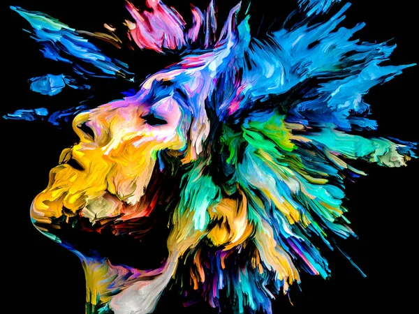 Серия Lady Color Цифровой Лопнувший Портрет Девушки Тему Творчества Воображения — стоковое фото