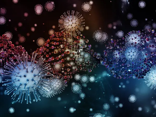 Coronavirus Logica Virale Epidemische Serie Illustratie Van Coronavirus Deeltjes Micro — Stockfoto