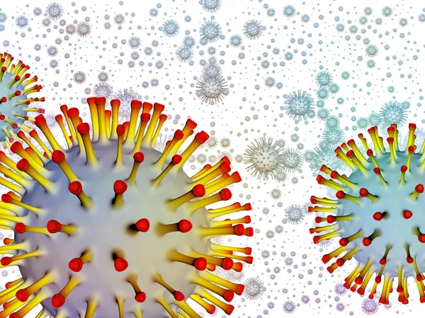 Coronavirus Math Serie Epidemica Virale Illustrazione Delle Particelle Coronavirus Degli — Foto Stock