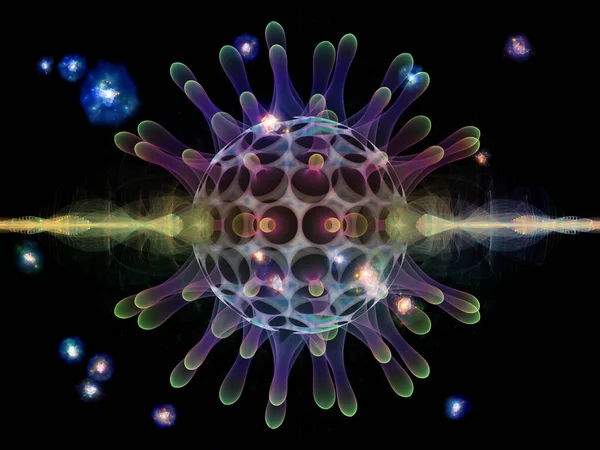Вірусна Серія Частка Трансцендентного Вірусу Абстрактному Мікроскопічному Середовищі Рендеринг Тему — стокове фото
