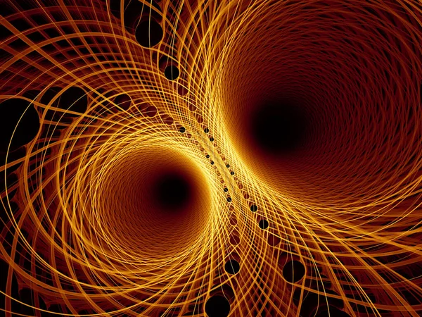 Visualizing Mathematics Series Golden Lines Fractal Universe Intricate Render Virtual — Stock Photo, Image