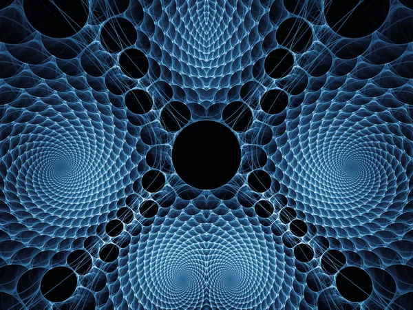 Візуалізація Серії Математики Блакитні Лінії Фрактального Всесвіту Візуалізація Віртуальної Топології — стокове фото