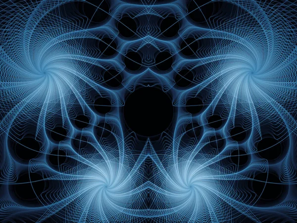 Visualizing Mathematics Series Blue Lines Fractal Universe Intricate Render Virtual — Stock Photo, Image