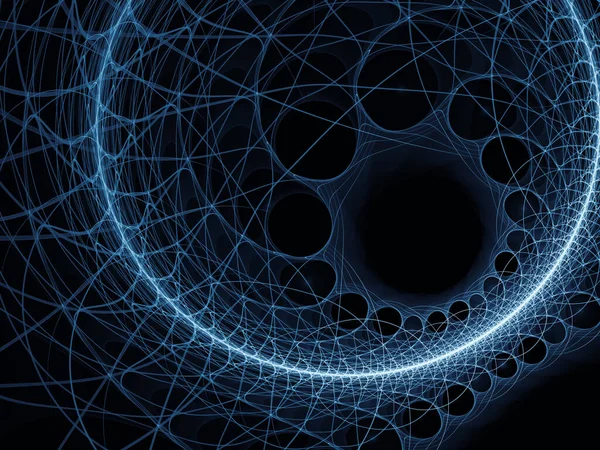 Visualizing Mathematics Series Blue Lines Fractal Universe Intricate Render Virtual — Stock Photo, Image