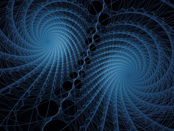 Visualizing Mathematics Series Blue Lines Fractal Universe Intricate Render Virtual — Stock Photo, Image