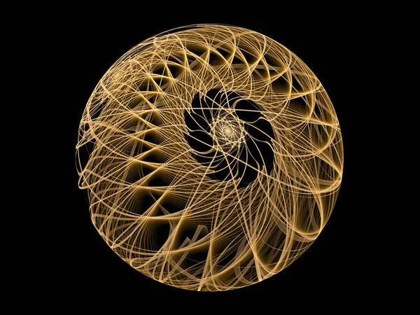 Vizualizarea Seriei Matematică Linii Aur Ale Universului Fractal Redare Intricată — Fotografie, imagine de stoc