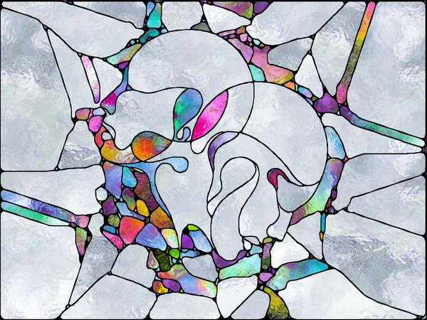 Broken Color. Unity of Stained Glass series. Composition of pattern of color and texture fragments in association with unity of fragmentstion, art, poetry and design