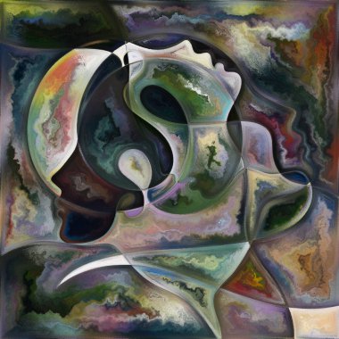 İç Form. Colors In Us serisi. İnsan siluetlerinden, sanat dokularından ve renklerden oluşan soyut bir arka plan yaşam, drama, şiir ve algı teması üzerine etkileşim kurar