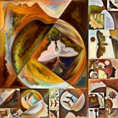 İç şifreleme serisi. Gizli anlamlar, kutsal yaşam, drama, şiir, mistisizm ve sanat konularındaki soyut organik formlar, sanat dokuları ve renklerin etkileşimi.