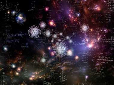 Coronavirus Gerçekliği. Viral Salgın Serisi. Virüs, salgın hastalık, enfeksiyon, hastalık ve sağlık konularındaki tasarımları tamamlamak için üç boyutlu Coronavirus parçacıkları ve mikro uzay elementleri