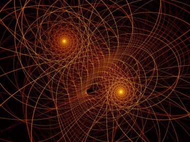 Matematik serisi görselleştiriliyor. Fraktal Evren 'in Altın Çizgileri. Bilimsel, eğitim ve teknolojik altyapılar için sanal topolojinin karmaşık sunumu.