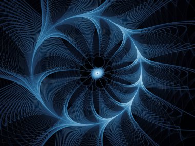 Matematik serisi görselleştiriliyor. Fraktal Evren 'in Mavi Çizgileri. Bilimsel, eğitim ve teknolojik altyapılar için sanal topolojinin karmaşık sunumu.