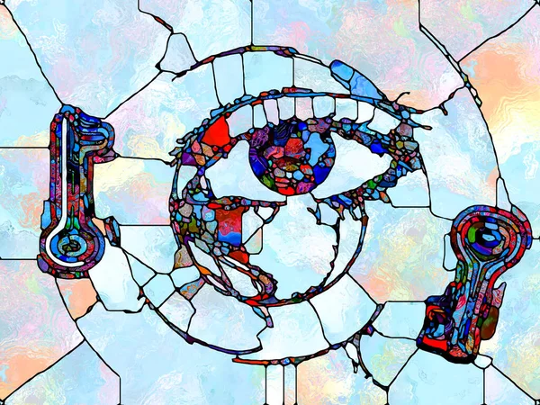 Art study of stained glass effect for abstract concepts. For use as creative element in projects on art and design