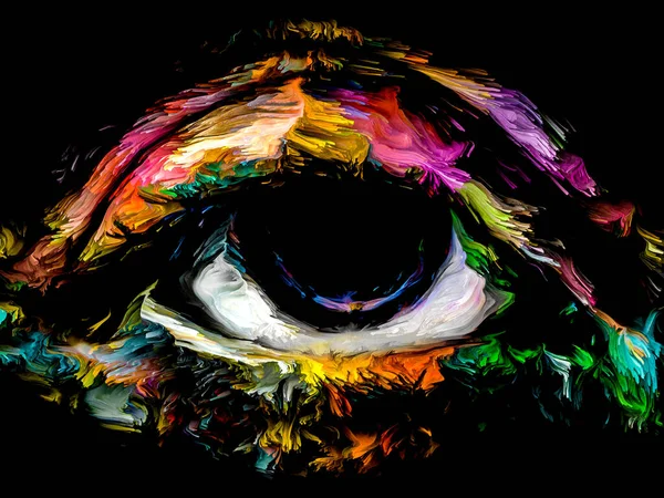 Human Eye Rendered Rough Digital Paint Subject Creativity Art — Stock Photo, Image