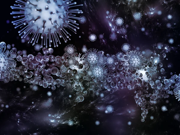 Universo Coronavírus Série Epidemia Viral Ilustração Partículas Coronavírus Elementos Espaço — Fotografia de Stock