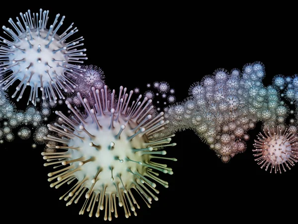 Virus Logik Viral Epidemisk Serie Illustration Coronavirus Partiklar Och Mikrorum — Stockfoto