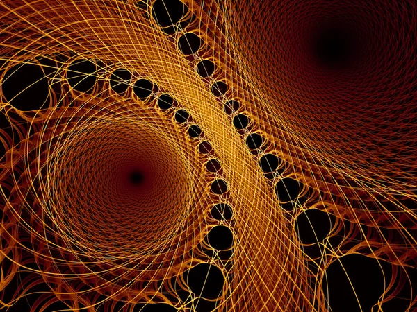 Visualizing Mathematics Series Golden Lines Fractal Universe Intricate Render Virtual — Stock Photo, Image