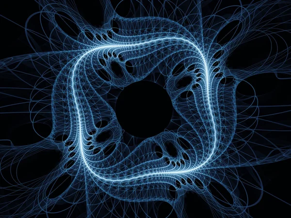 Visualisera Matematikserien Blåa Linjer Fractal Universum Intricate Render Virtuell Topologi — Stockfoto