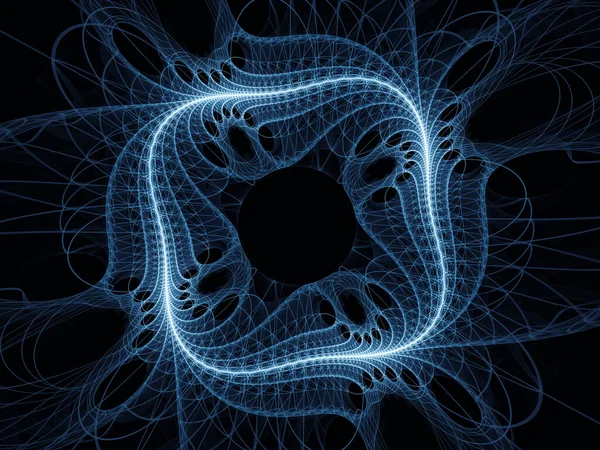 Visualización Series Matemáticas Líneas Azules Del Universo Fractal Rendimiento Intrincado —  Fotos de Stock