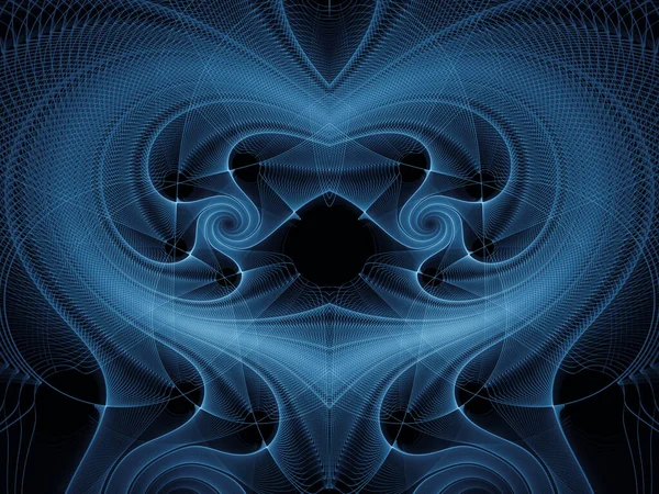 Visualizzazione Delle Serie Matematica Linee Blu Dell Universo Frattale Rendering — Foto Stock