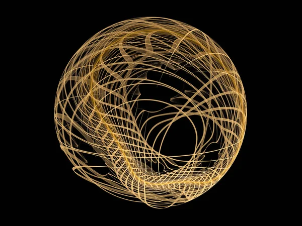 Visualizing Mathematics series. Golden Lines of Fractal Universe. Intricate render of virtual topology for scientific, education and technological backgrounds.