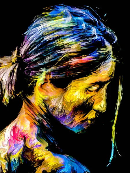 Seria Kobieta Kolorze Żywy Portret Młodej Kobiety Temat Kreatywności Wyobraźni — Zdjęcie stockowe