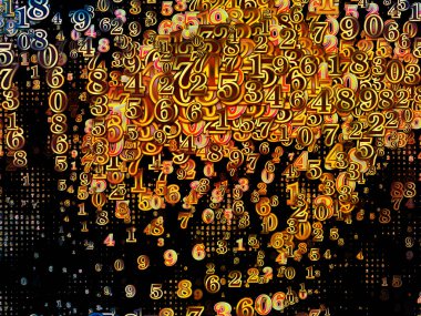 Numara dünya serisi. Basamak ve fraktal öğeleri bilim, eğitim ve modern teknoloji konuyla ilgili kompozisyon