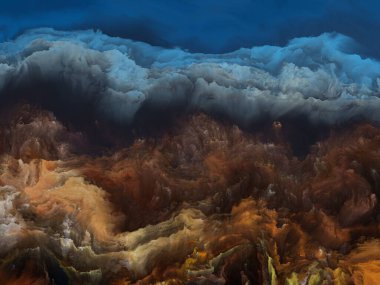 Üst Atmosfer Düşleri serisi. Dijital resim, yabancı dünyalar ve soyut sanat üzerine fraktal renk tuvali.