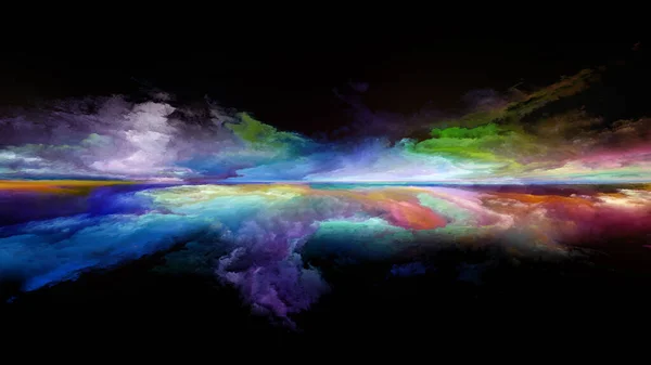 Fremde Landschaft Perspective Paint Serie Künstlerische Abstraktion Bestehend Aus Wolken — Stockfoto