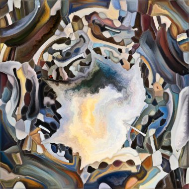 Organik Formlar serisinin renkleri. Yaşam, drama, şiir ve sanat konularındaki soyut öğeler, sanat dokuları ve renklerin kolajı