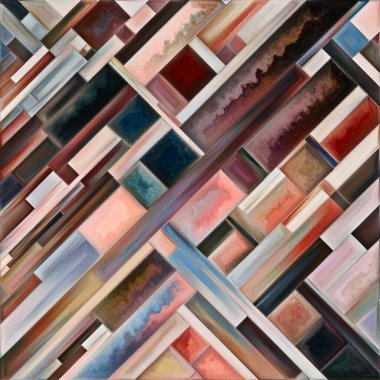 Form Sevinity serisi. Sanat, tasarım, yaratıcılık ve hayal gücü konularındaki renkli şekillerin ve dokuların kolaj arka planı.