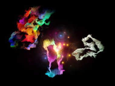 Bulanık Mantık. Organik Numara serisi. Belirsizlik, kuantum teorisi, bilim ve felsefe teması üzerine çarpıtılmış sayıların, ışıkların ve tasarım elementlerinin düzenlenmesi