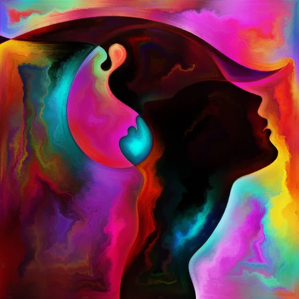 Spectral Mind Colors Series Artistic Abstraction Composed Human Silhouettes Art — Stock Photo, Image