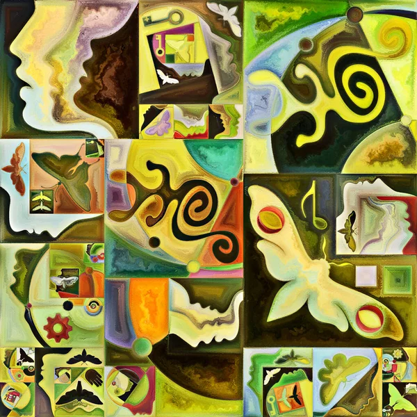 Serie Cifrado Interno Interacción Formas Orgánicas Abstractas Texturas Arte Colores — Foto de Stock