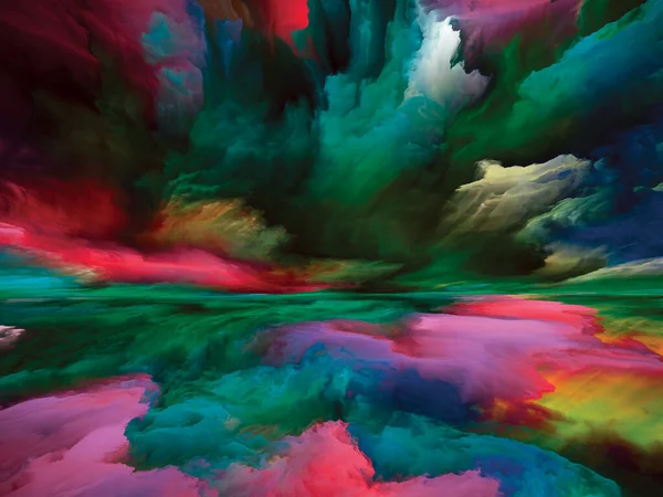 死後の雲 現実逃避シリーズ 風景画 想像力 創造性 芸術に関連するシュールな日の出の色やテクスチャで作られた抽象的なデザイン — ストック写真
