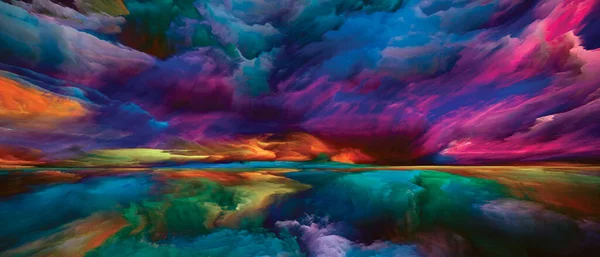 Vistas Colore Fuga Alla Serie Reality Disposizione Creativa Surreale Tramonto — Foto Stock