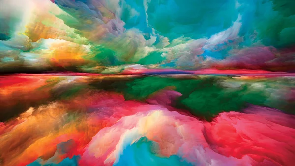 死後の雲 現実逃避シリーズ 風景画 想像力 創造性と芸術のプロジェクトの背景として機能するために超現実的な日の出の色とテクスチャで作られたデザイン — ストック写真