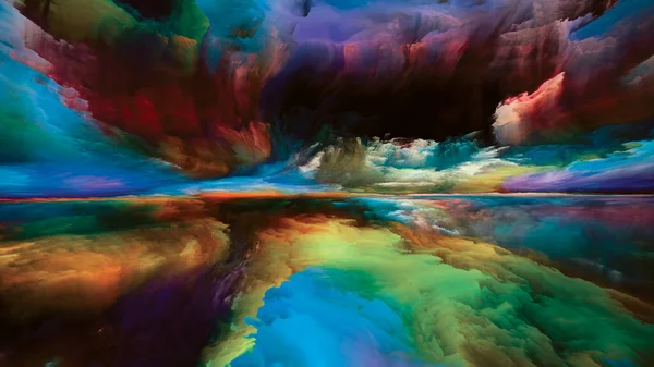 스펙트럼 세계로의 초현실적 석양의 상상력 창조성 미술에 질감으로 이루어진 — 스톡 사진