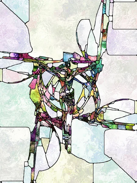 Gebroken Geloof Cross Stained Glass Serie Abstract Ontwerp Gemaakt Van — Stockfoto