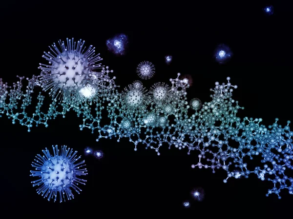 Espacio Del Coronavirus Serie Epidémica Viral Ilustración Partículas Coronavirus Elementos — Foto de Stock