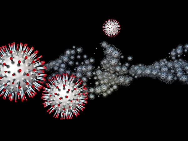 コロナウイルスの世界 ウイルス感染症シリーズ 3Dウイルス 感染症 病気や健康上のプロジェクトで使用するためのコロナウイルス粒子とマイクロスペース要素のイラスト — ストック写真
