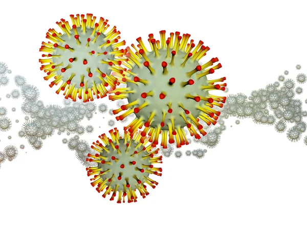 Espace Coronavirus Série Épidémies Virales Illustration Particules Coronavirus Éléments Microspatiaux — Photo